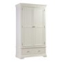 White Painted French Double Wardrobe with Drawer - Olivia 