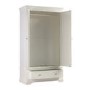 White Painted French Double Wardrobe with Drawer - Olivia 