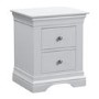 Grey Painted French 2 Drawer Bedside Table - Olivia
