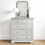 Pale Grey 3 + 2 Drawer Chest of Drawers - Olivia
