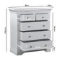 Pale Grey 3 + 2 Drawer Chest of Drawers - Olivia