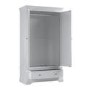 Pale Grey 2 Door 1 Drawer Wardrobe - Olivia