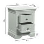 Sage Green Wooden French Bedside Table with 2 Drawers - Olivia