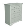 Sage Green French Tall Chest of 5 Drawers - Olivia