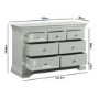 Sage Green French Wide Chest of 7 Drawers - Olivia