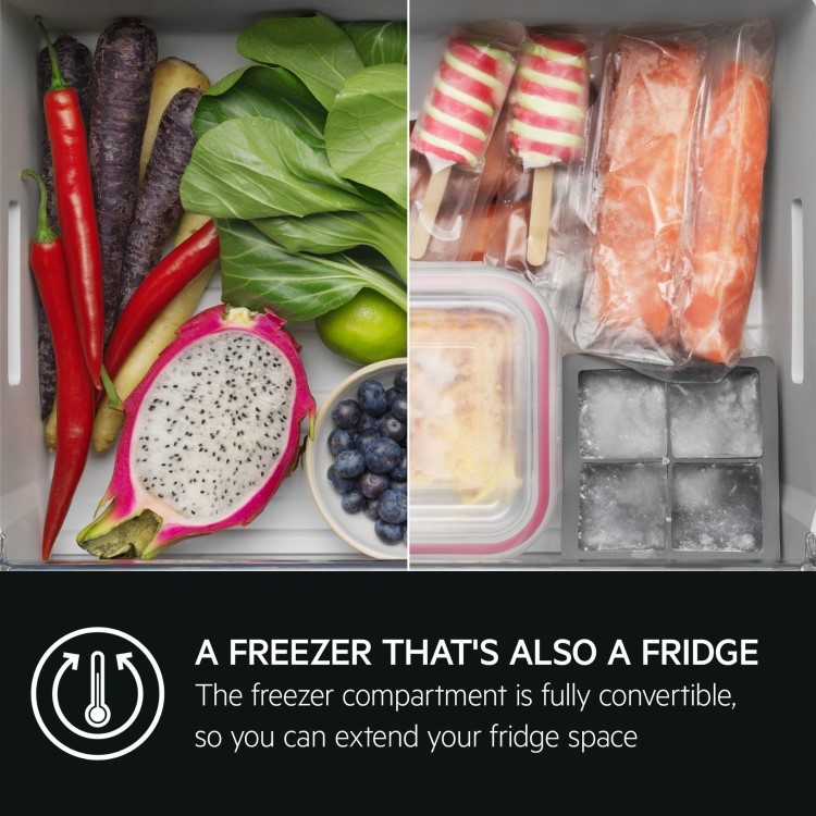 AEG 6000 Series 600 Litre Four Door American Fridge Freezer - Black