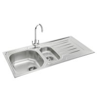 Carron Phoenix Onda 150 1.5 Bowl Kitchen Sink - Stainless Steel