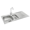 ONDA150SINK Carron Phoenix Onda 150 1.5 Bowl Kitchen Sink - Stainless Steel