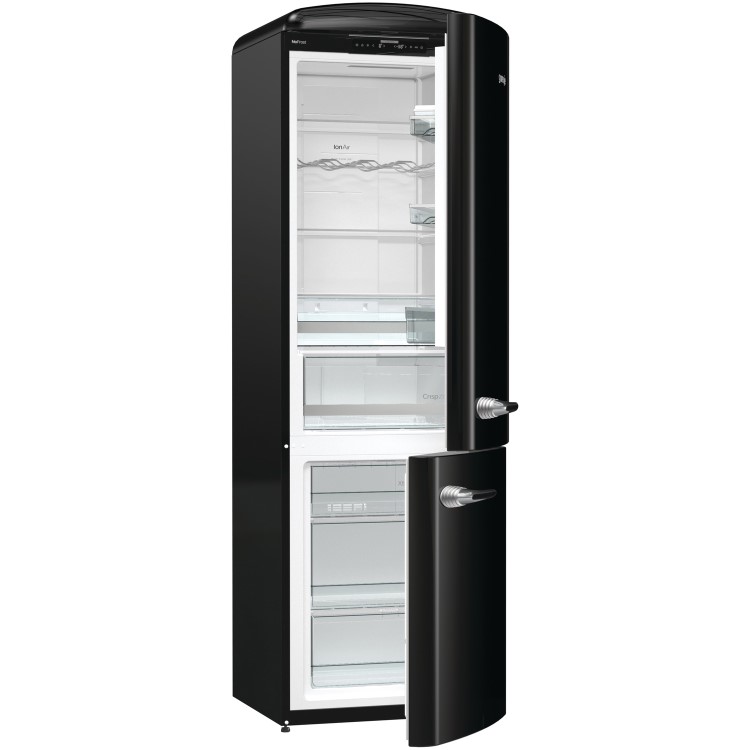 Gorenje ONRK193BK Retro Style Freestanding Frost Free Fridge Freezer - Black