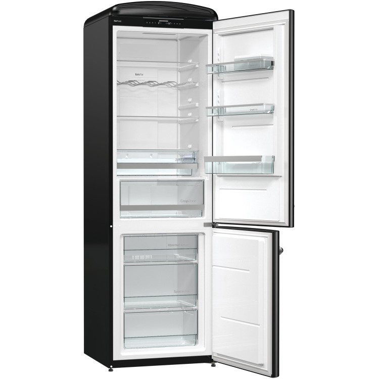 Gorenje ONRK193BK Retro Style Freestanding Frost Free Fridge Freezer - Black