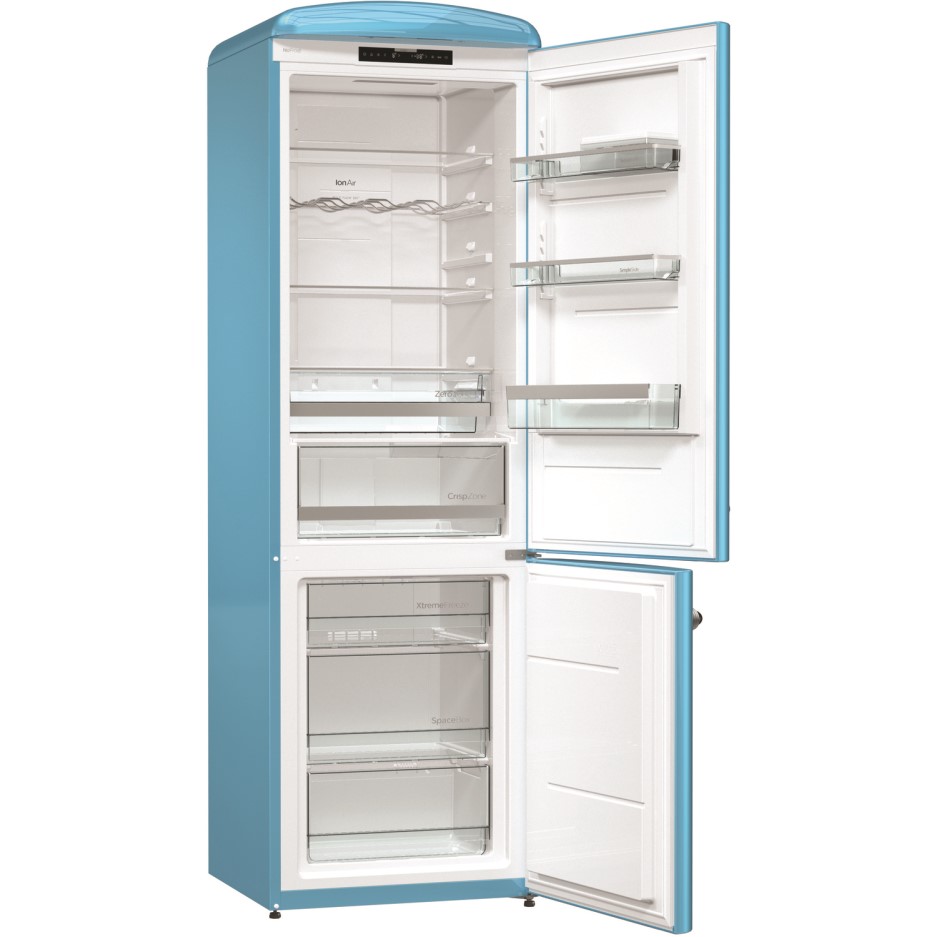Gorenje ONRK193BL Retro Style Super Efficient No Frost Freestanding