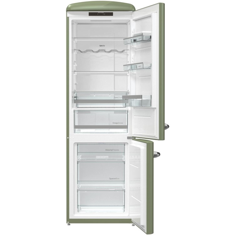Gorenje ONRK193OL Retro Style Super Efficient No Frost Freestanding Fridge Freezer - Olive