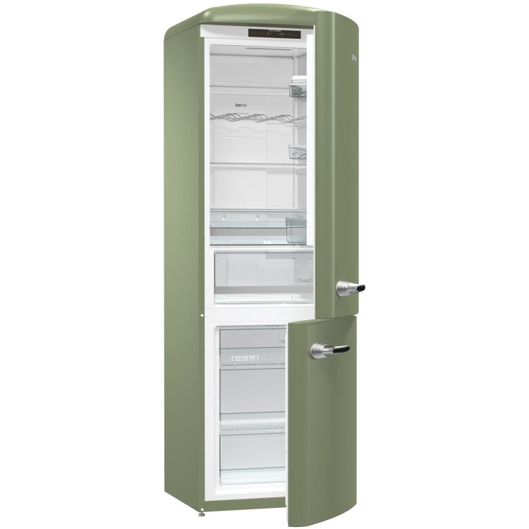 Gorenje ONRK193OL Retro Style Super Efficient No Frost Freestanding Fridge Freezer - Olive