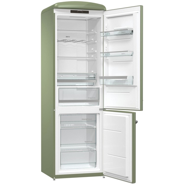 Gorenje ONRK193OL Retro Style Super Efficient No Frost Freestanding Fridge Freezer - Olive