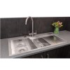 1.5 Bowl Chrome Stainless Steel Kitchen Sink with Right Hand Drainer - Reginox Ontario