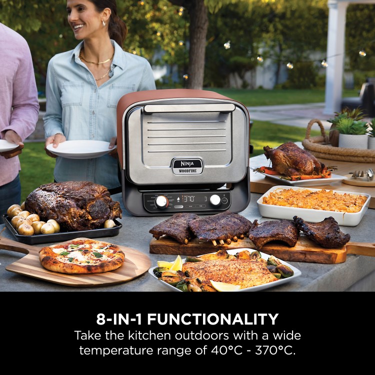 Ninja Woodfire Electric Outdoor Oven & BBQ Smoker with Stand - Terracotta - OO101UK