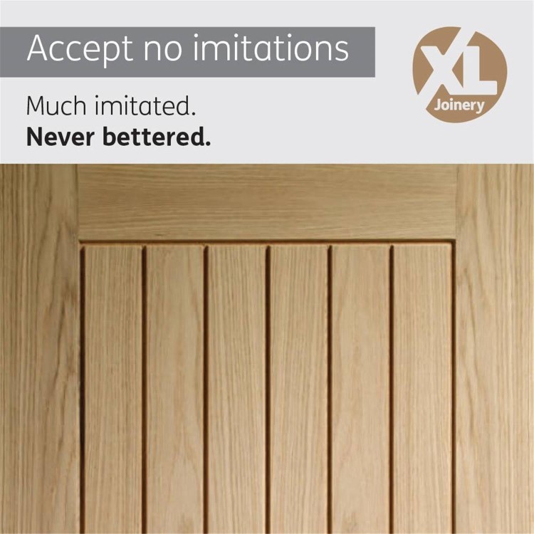 Internal Oak Cottage FD30 Fire Door - Unfinished - 1981 x 686 x 44mm - Suffolk - XL Joinery