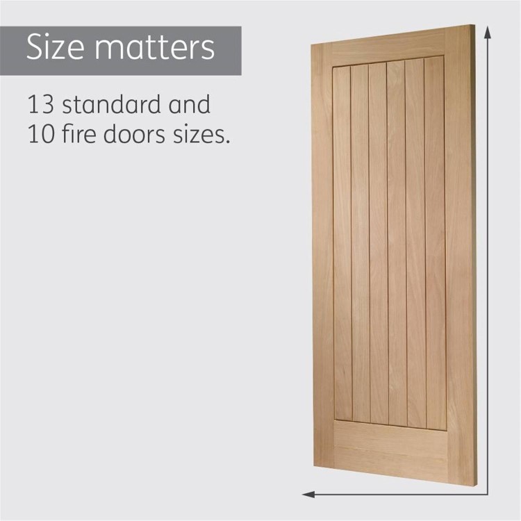 Internal Oak Cottage Door - Unfinished - 2040 x 626 x 40mm - Suffolk - XL Joinery
