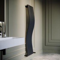 Anthracite Vertical Wave Designer Single Panel Radiator 1600 x 470mm - Opala
