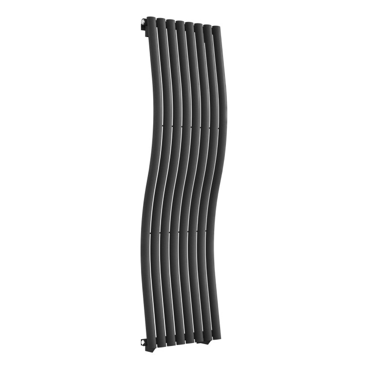 Anthracite Vertical Wave Designer Single Panel Radiator 1600 x 470mm - Opala