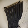 Black Vertical Wave Designer Single Panel Radiator 1600 x 470mm - Opala