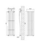 Black Vertical Wave Designer Single Panel Radiator 1600 x 470mm - Opala