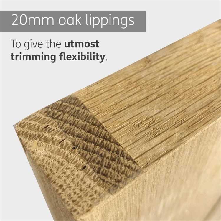 Internal Oak Fully-Glazed Door with Clear Glass - Pre-Finished - 1981 x 762 x 35mm - Palermo Premium - XL Joinery