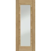 Internal Oak Fully-Glazed Door with Clear Glass - Pre-Finished - 2040 x 726 x 40mm - Palermo Premium - XL Joinery
