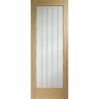 Internal Oak Original Pre-Finished Suffolk Pattern 10 (Clear Etched Glass) - Pre-Finished, 1981 x 838 x 35 mm