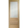 Internal Oak Original Pre-Finished Suffolk 2XG with Clear Etched Glass - 1981 x 711 x 35 mm, Pre-Finished