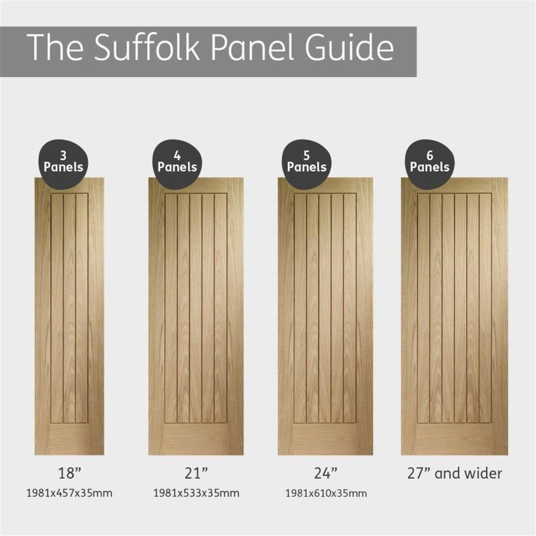 Internal Oak Pre-Finished Suffolk Original Fire Door - 1981 x 762 x 44 mm, Pre-Finished