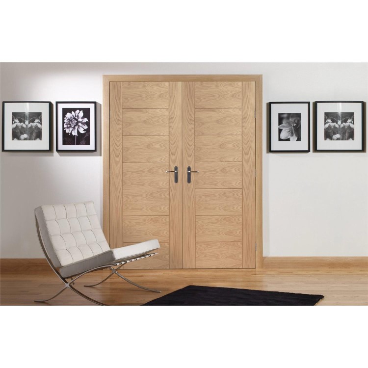 Internal Oak Rebated French Doors - Unfinished - 1981 x 1524 x 40mm - Palermo - XL Joinery