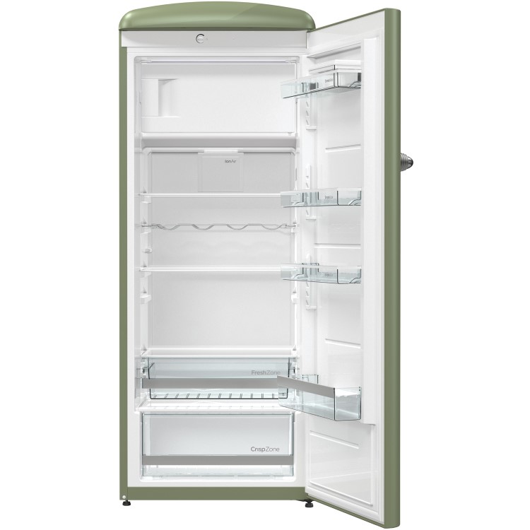 Gorenje ORB153OL Retro Freestanding Fridge With Freezer Box - 154cm - Right Hand - Olive