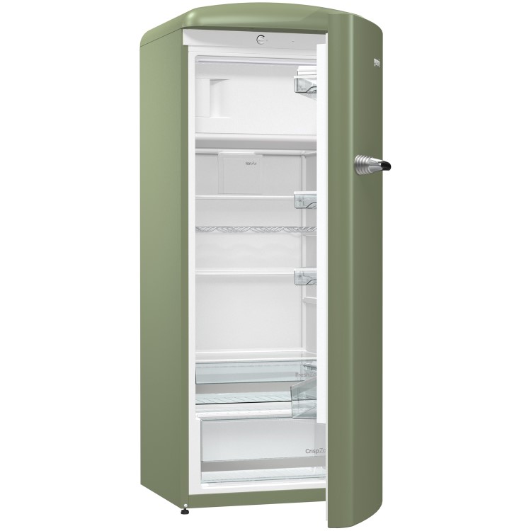 Gorenje ORB153OL Retro Freestanding Fridge With Freezer Box - 154cm - Right Hand - Olive