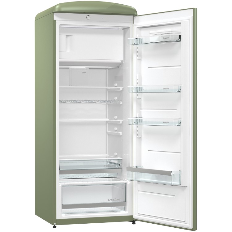 Gorenje ORB153OL Retro Freestanding Fridge With Freezer Box - 154cm - Right Hand - Olive