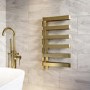 ALMOST PERFECT - Brass Designer Curved Towel Radiator 850 x 500mm - Ordos