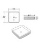GRADE A1 - White Square Fluted Countertop Basin 410mm - Oregon