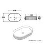 ONLY OPENED - White Oval Fluted Countertop Basin 573mm - Oregon