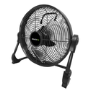 electriQ 12-inch Rechargeable Metal Body Quiet DC Floor Fan - Indoor & Outdoor Use - Black