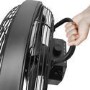 electriQ 12-inch Rechargeable Metal Body Quiet DC Floor Fan - Indoor & Outdoor Use - Black