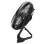 electriQ 12-inch Rechargeable Metal Body Quiet DC Floor Fan - Indoor & Outdoor Use - Black