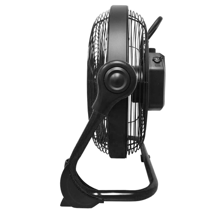 electriQ 12-inch Rechargeable Metal Body Quiet DC Floor Fan - Indoor & Outdoor Use - Black