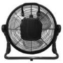 electriQ 12-inch Rechargeable Metal Body Quiet DC Floor Fan - Indoor & Outdoor Use - Black