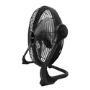 electriQ 12-inch Rechargeable Metal Body Quiet DC Floor Fan - Indoor & Outdoor Use - Black