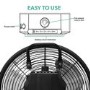 electriQ 12-inch Rechargeable Quiet DC Floor Fan - Versatile Metal Body for Indoor Outdoor and Commercial Use - Black