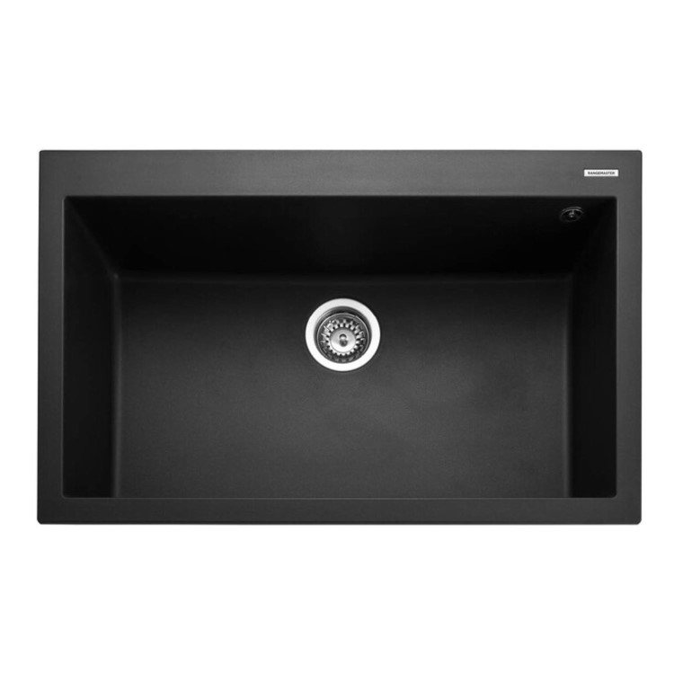 Rangemaster Oridian Single Bowl Inset Granite Kitchen Sink - Charcoal