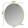 Round Brass Backlit Heated Bathroom Mirror with Lights 800mm – Orion