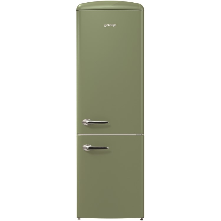 Gorenje ORK193OL Retro Freestanding Fridge Freezer - 194 cm - Right Hand - Olive