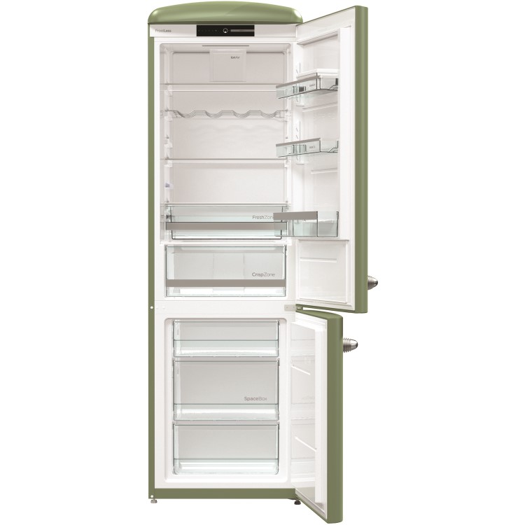 Gorenje ORK193OL Retro Freestanding Fridge Freezer - 194 cm - Right Hand - Olive