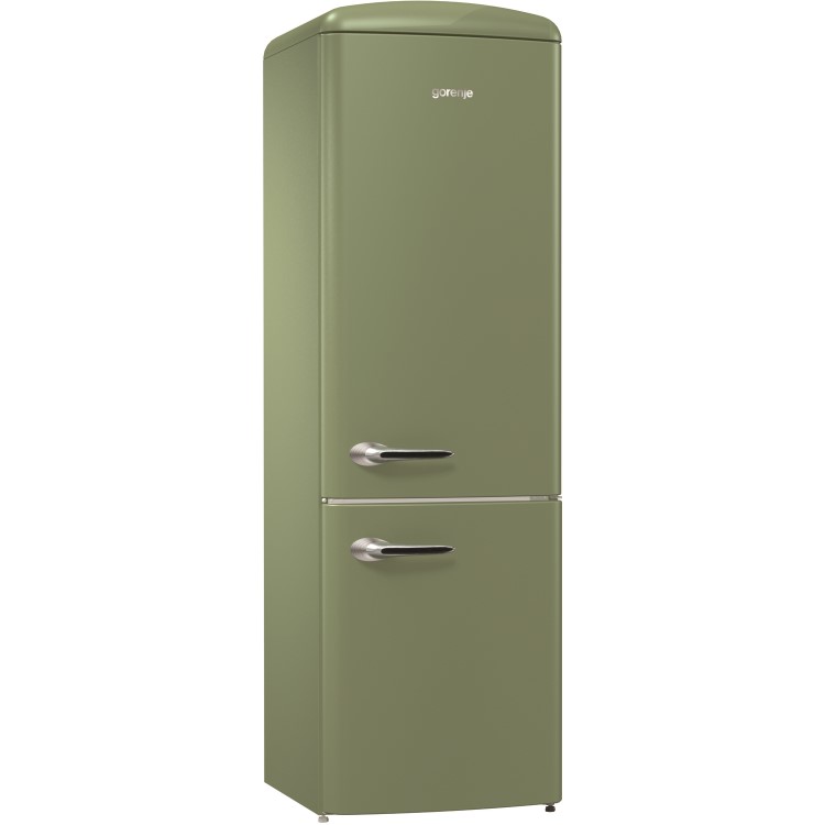 Gorenje ORK193OL Retro Freestanding Fridge Freezer - 194 cm - Right Hand - Olive